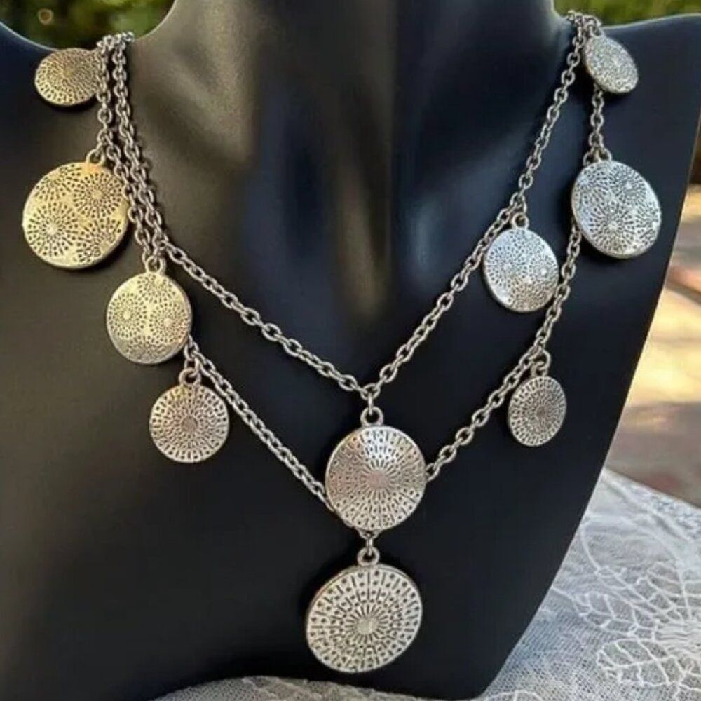 Vintage 90's Coin Medallion Necklace